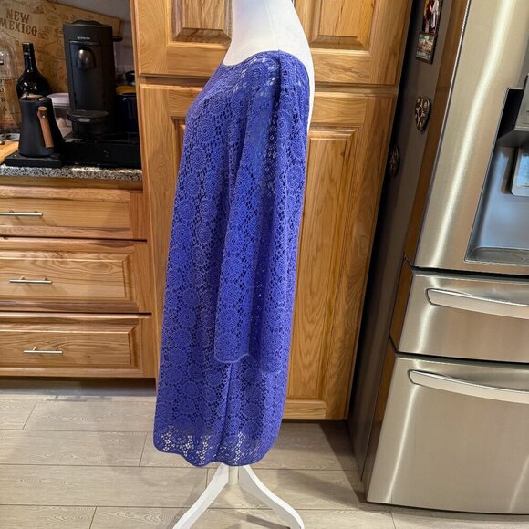 Lilly Pulitzer Topanga Dress Iris Blue Breakers Crochet Lace XL NWOT - Picture 3 of 14
